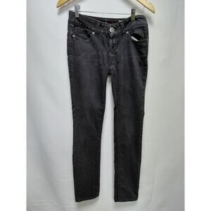 Guess Sarah Fit Medium Rise Skinny Jeans Black Solid Denim Size 26